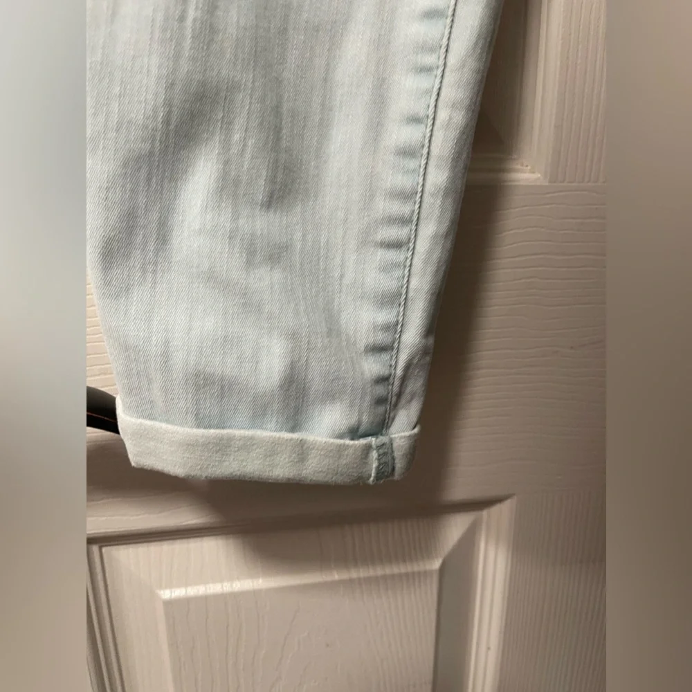 JESSICA SIMPSON Rolled Crop Light Blue/Green Jeans Size 14/32 - Picture 3 of 8